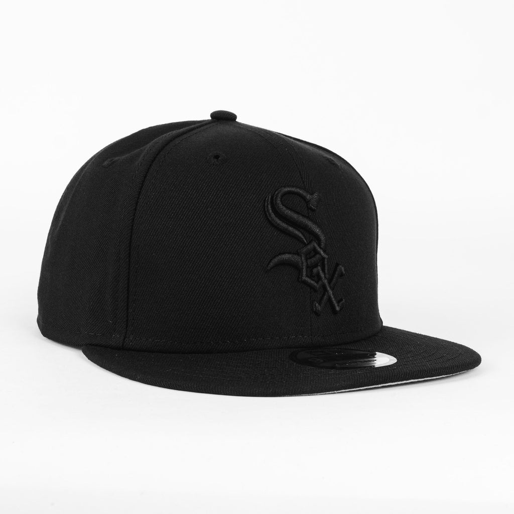 New Era White Sox Basic All BLK Snapback