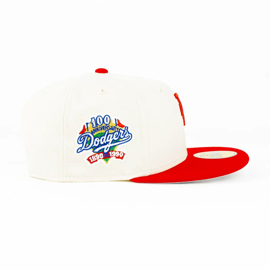 New Era Dodgers 100Anni Natu/Red Snapback