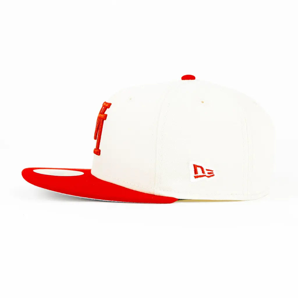 New Era Dodgers 100Anni Natu/Red Snapback